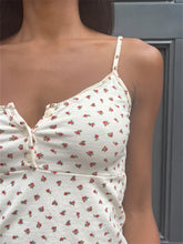 Vest Sleeveless Strap V-neck Buttons Up Floral Print Casual Tank Party Street Spring Summer Camis Crop Tops